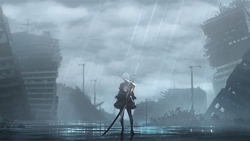 2B During A Thunderstorm - Nier: Automata Live Wallpaper