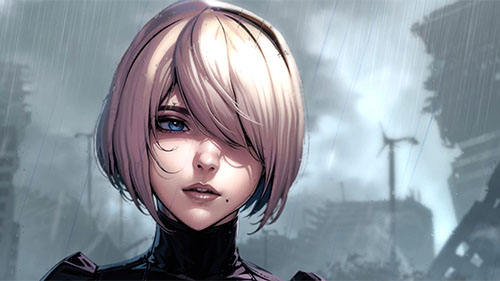 2B Was Soaked In The Rain Live Wallpaper