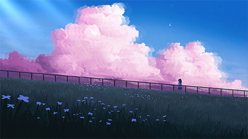 Afternoon Pink Clouds Live Wallpaper