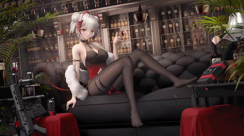 Angel W In The Bar - Arknights Live Wallpaper