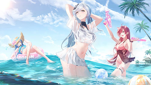 Anime Girls in Bikini Live Wallpaper