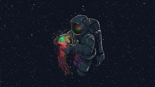 Astronaut & Space Jellyfish Live Wallpaper
