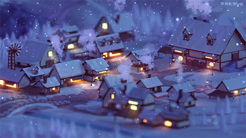 Beautiful Christmas Village Live Wallpaper