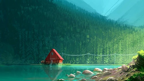 Cabin By The Lake Live Wallpaper
