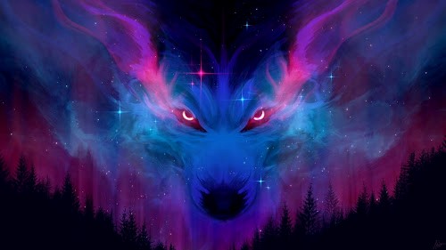 Cosmic Wolf Live Wallpaper