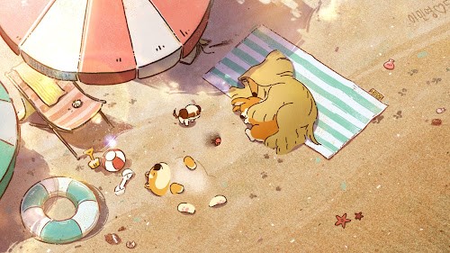 Beach - Doggie Corgi Live Wallpaper