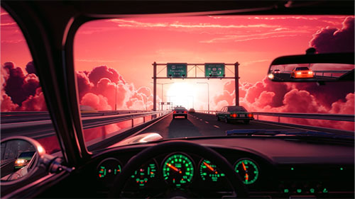 Drive Sunset Live Wallpaper