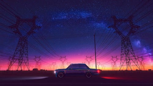 Driving The Star Sky Live Wallpaper