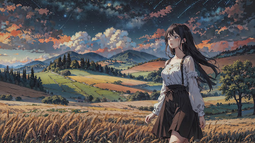 Girl From Rice Field Live Wallpaper