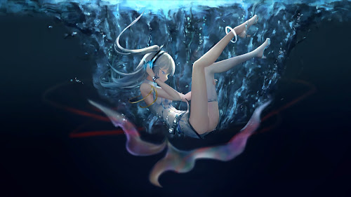 Hatsune Miku Sank Underwater Live Wallpaper