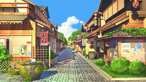 Japanese Town Live Wallpaper