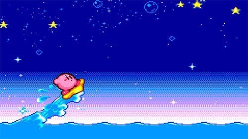 Kirby's Surfing Star Ride Live Wallpaper