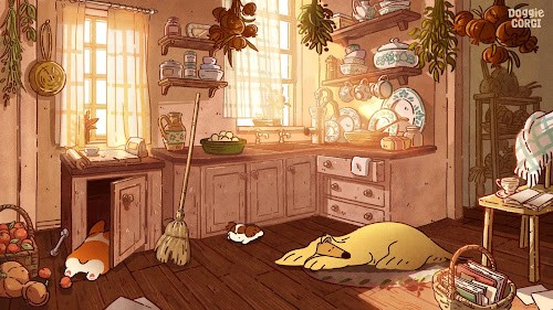Kitchen Relax - Doggie Corgi Live Wallpaper