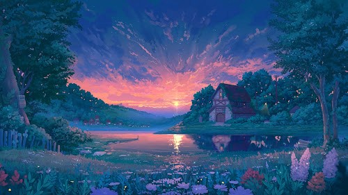 Lake Sunset Live Wallpaper
