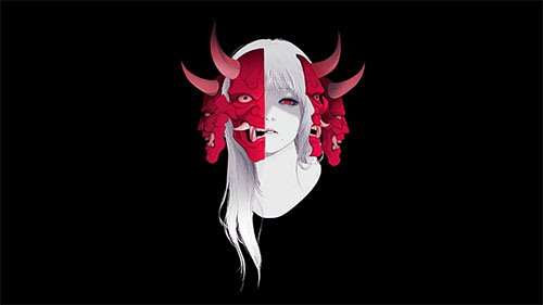 Mask Dark Girl Live Wallpaper