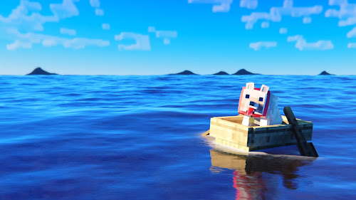Minecraft Dog In The Ocean Live Wallpaper