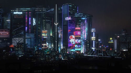 Night City Under The Rain Live Wallpaper