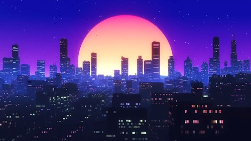 Pale Moon Over The City Live Wallpaper