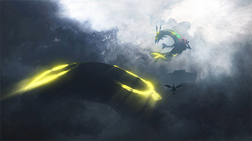 Rayquaza Arrives The Sky Live Wallpaper