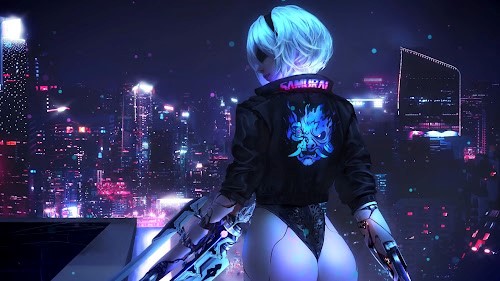 Robot Girl - Cyberpunk Live Wallpaper