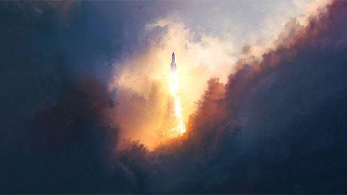 Rocket & Clouds - Ariane-5 Live Wallpaper