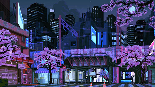 Sakura Midnight Train Live Wallpaper