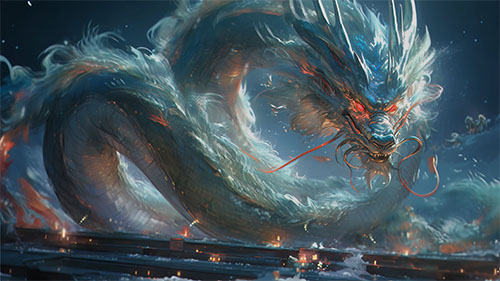 Silver Wave Dragon Live Wallpaper