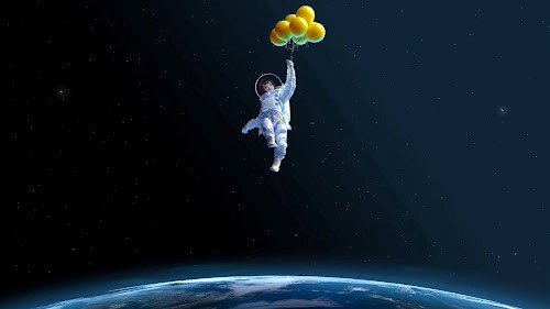 Space Balloon Girl Live Wallpaper