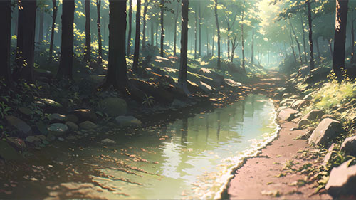 Stream In The Summer Forest Live Wallpaper
