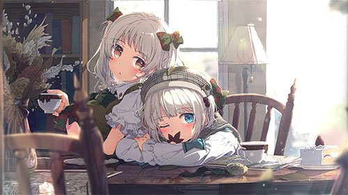 Warm Autumn With Two Sisters Live Wallpaper