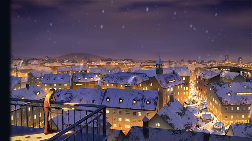 Winter Snowy Village Sky Live Wallpaper