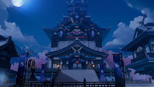 Inazuma Castle Night Live Wallpaper