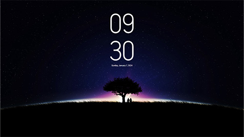 The Tree of Life with Clock - Web Wallpaper