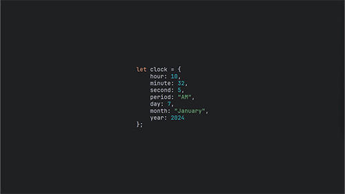 JavaScript Object Clock – Web Wallpaper